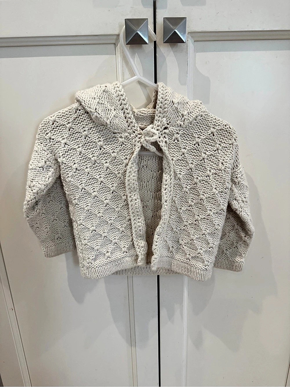 Hand knit baby Cream Sweater 9-12m